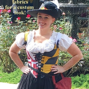 Any Custom Color Ren Faire Corset-choose any color front & back lacing Renaissance Festival Costume Wench Bodice made to measure custom size image 10