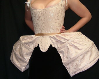 Pannier Pocket Hoop in Dusty Rose Brocade Coutil, Historical Underwear Marie Antoinette 18th century Rococo