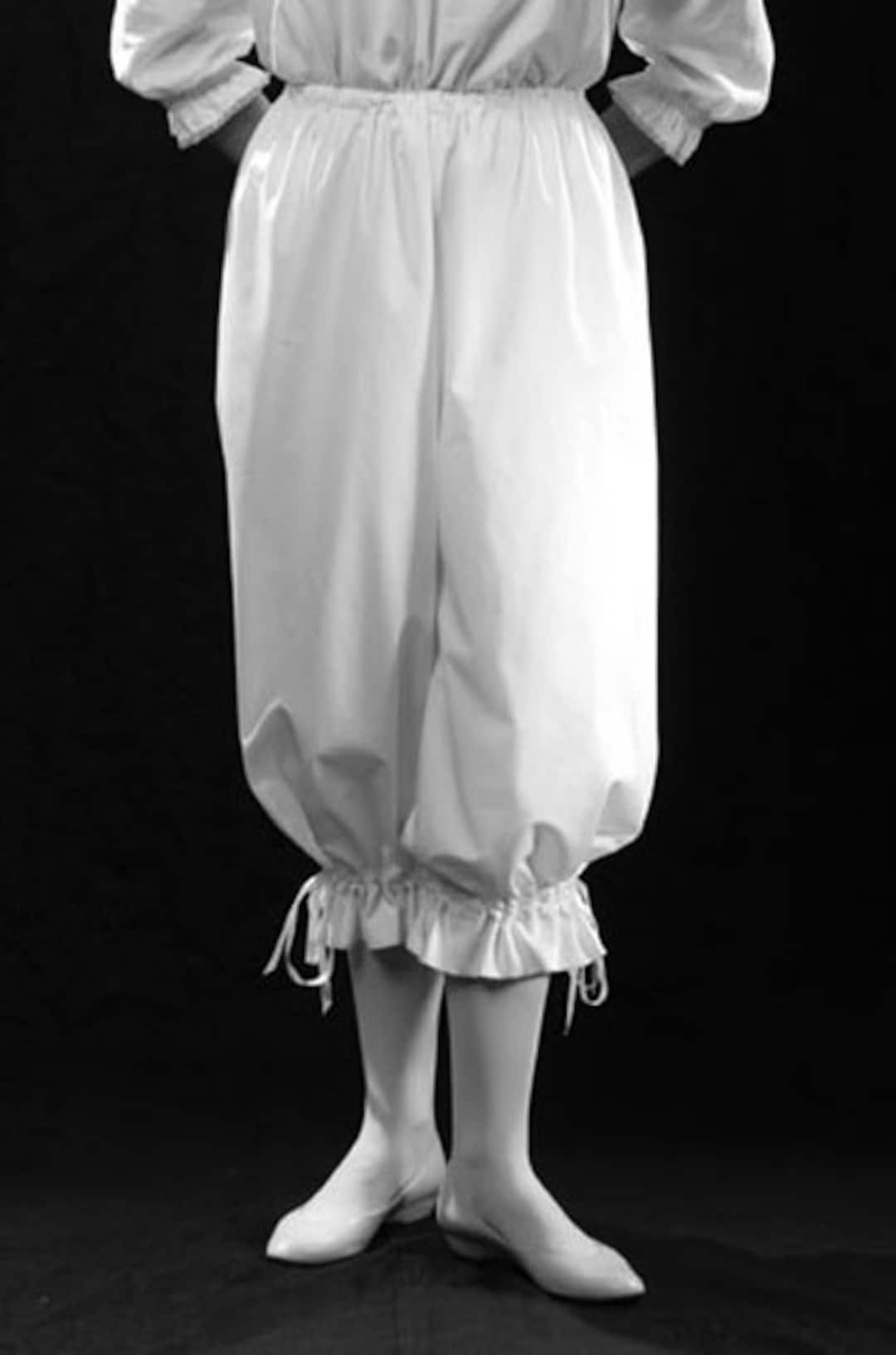 在庫処分セール Bloomers in All Sizes, White Cotton, Historical Underwear パンツ