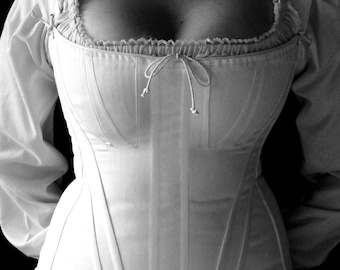 Romantic Era Corset c.1835 Ada, Regency Long Stays, Early Victorian Coutil, All Sizes, Straps, Jane Austen costume cosplay