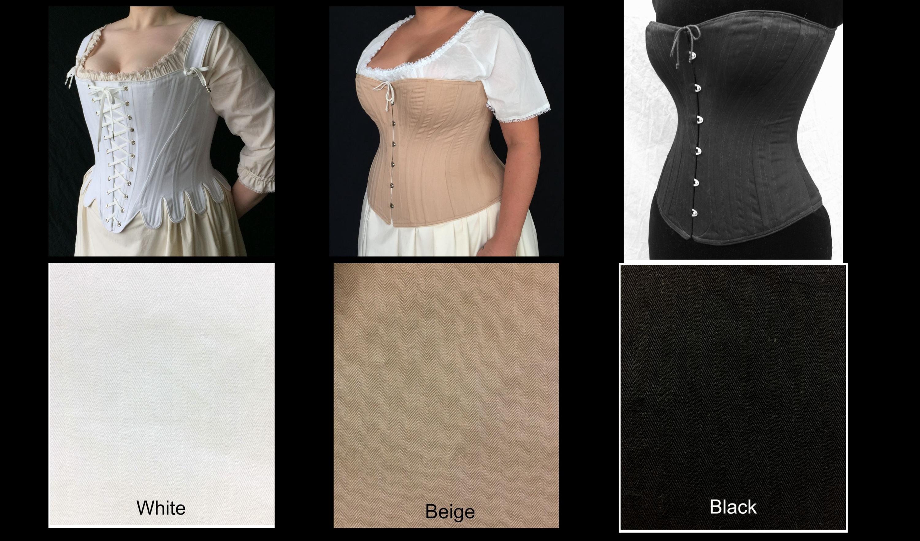 18th Century Stays With Tabs and Straps, C.1725 Louisa Corset in