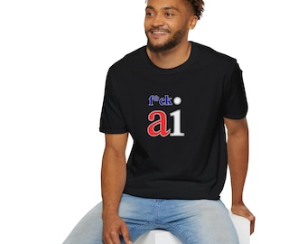 F*ck AI T-shirt | Anti-AI Statement-tröja, typografisk protesttröja