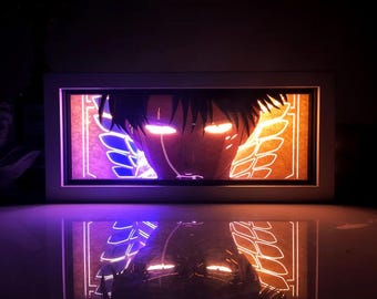 Levi Ackerman LED-Leuchtbox - Attack on Titan Shadow Box, Dual Glow Anime Art