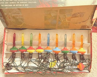 Rare 1940s Noma Bubble Lights, w/clips and extra lite. Cat. No. 509