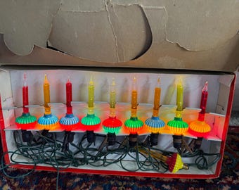Rare 1940's Noma Bubble Lites w/clips and extra lite. Cat. No. 509