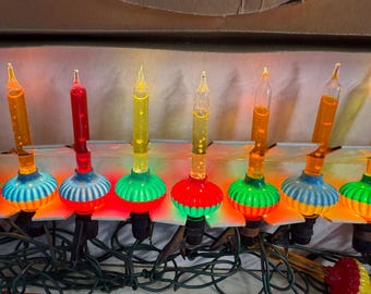 Rare Vintage 1940's Noma Bubble-Lites Set in Original Box with clips and extra lite