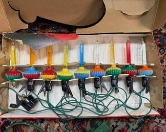 Vintage 1940s Noma Bubble Lites Set, Original Clips & Extra Bulb