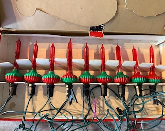 Rare 1940's Noma Bubble Lites set of 9 with clips and extra lite.