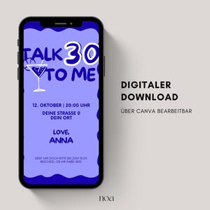 Digital birthday invitation | eCard invitation for a 30th, 40th, or 50th birthday | Birthday invitation to send via WhatsApp