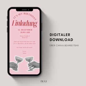 Digital birthday invitation | eCard invitation for birthday 30th, 40th, 50th | Birthday invitation to send via WhatsApp