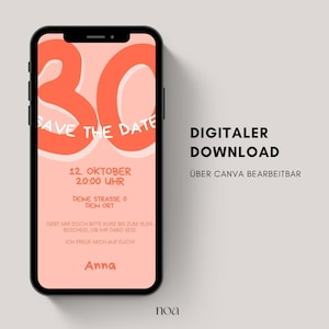 Digital birthday invitation | eCard invitation for a 30th, 40th, or 50th birthday | Birthday invitation to send via WhatsApp