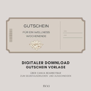 Voucher template for printing | Personalizable | Voucher wellness weekend template