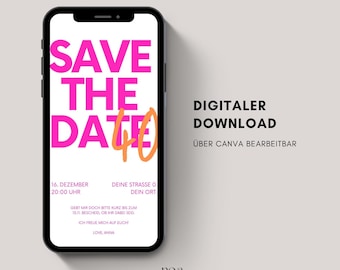 Digital birthday invitation | eCard invitation for a 30th, 40th, or 50th birthday | Birthday invitation to send via WhatsApp