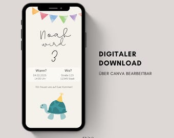 Digital invitation for children's birthday | eCard invitation for children's birthday | Birthday invitation to send via WhatsApp