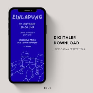 Digital birthday invitation | eCard invitation for a 30th, 40th, or 50th birthday | Birthday invitation to send via WhatsApp