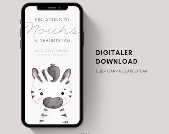 Digital invitation for children's birthday | eCard invitation for children's birthday | Birthday invitation to send via WhatsApp