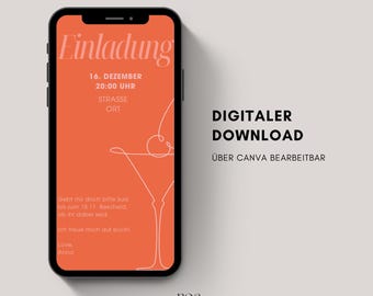 Digital birthday invitation | eCard invitation for a 30th, 40th, or 50th birthday | Birthday invitation to send via WhatsApp