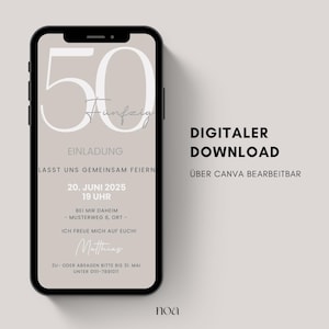 Digital birthday invitation | eCard invitation for a 30th, 40th, or 50th birthday | Birthday invitation to send via WhatsApp