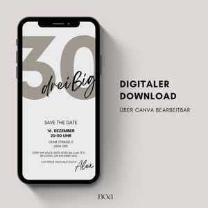 Digitale Einladung Geburtstag | eCard Einladung zum Geburtstag 30. 40. 50. | Geburtstagseinladung zum Versenden per WhatsApp