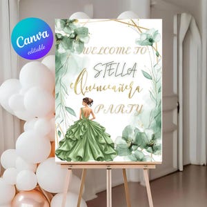 Quinceañera Printable Welcome Sign, 15th Birthday Decor, Custom Quinceañera Welcome Sign, Quinceañera Sweet Poster, Quinceañera Welcome Sign