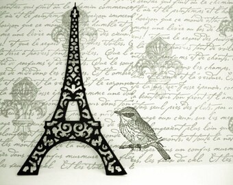 Card Topper Diecut Embellishments x 3 PC Eiffel Tower Paris Panel