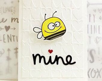 Be Mine  Valentine Card, Bee Mine Valentine Card, Bee Valentine Card, Punny Valentine Card, Kid's Valentine Card, Child's Valentine Card,