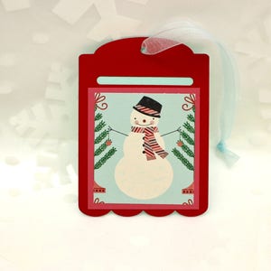 Gift Card Holder,  Hanging Gift Card Holder, Snowman Gift Card Holder, Hanging Money Holder,  Gift Tag, Christmas Tree Decoration,