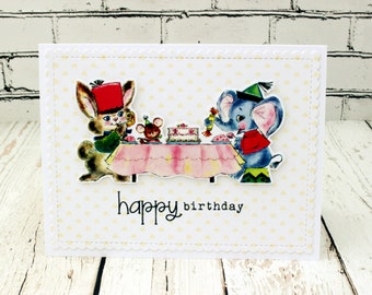 Child's Birthday Card, Birthday Party Card, Kid's Birthday Card, Birthday Card for Kids, Birthday Card for Children, Vintage Birthday Card