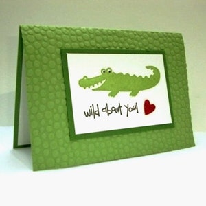 Wild About You Valentine Card, Alligator Valentine, Valentine's Day Card, Anniversary Card, Valentine's Day Cards, Happy Valentine's Day