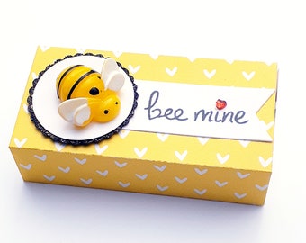 Bee Mine Valentine Matchbox, Slider Box, Bee Mine Box, Kid's Valentine, Classroom Valentine, Bee Valentine