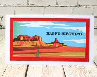 Birthday Card, Vintage Inspired Birthday Card, Vintage Travel Birthday Card, Desert Southwest Birthday Card, Mesa Birthay Card