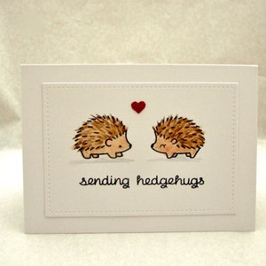 Hedgehog Valentine Card, Valentine Hedgehog, Sending Hedgehugs, Hedgehog Anniversary, Hedgehog Birthday, Hedgehog Valentine's Day Card image 3