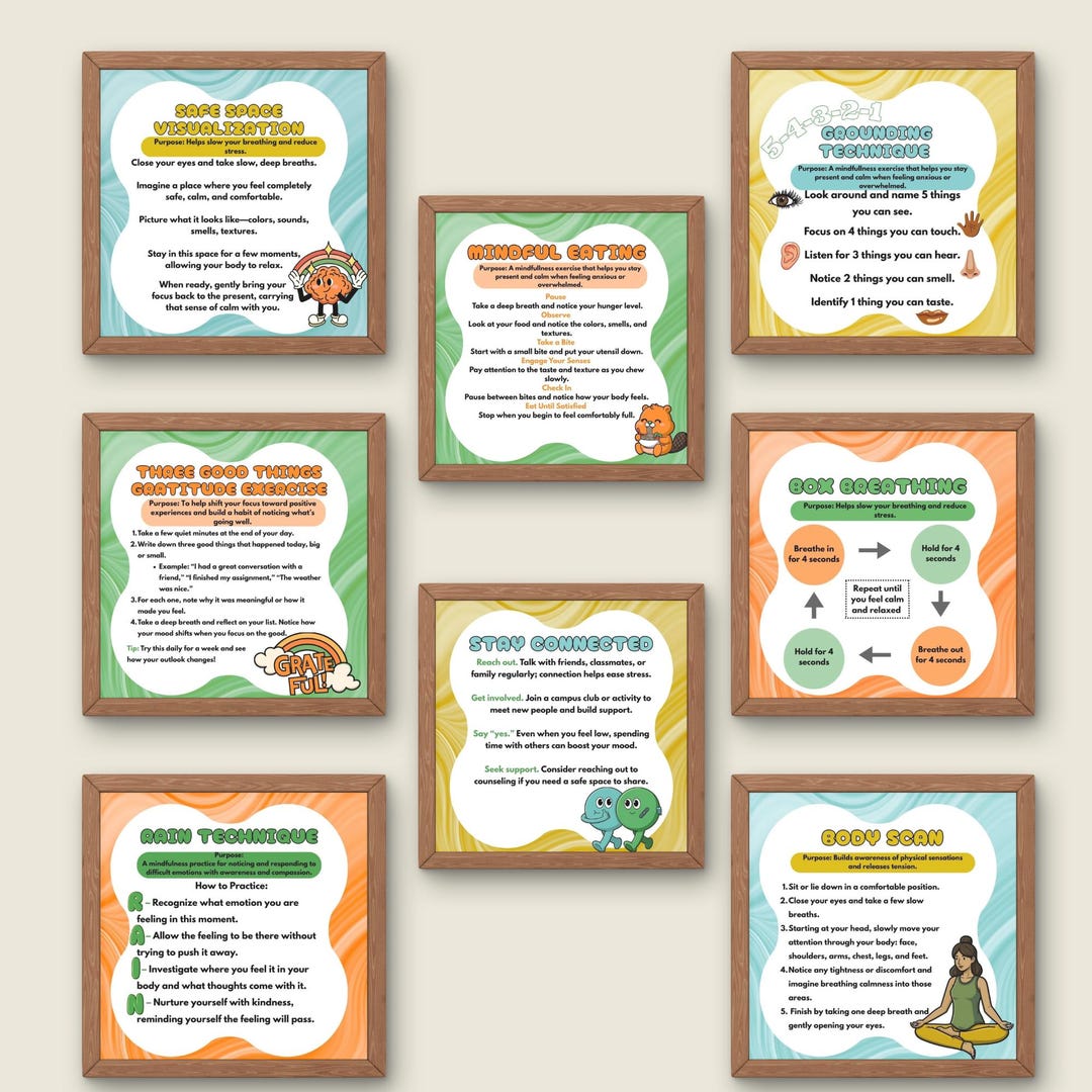 Mindfulness Posters for Kids | Grounding Techniques, Calm Corner Decor ...