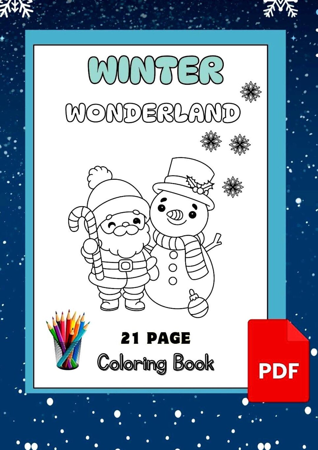 Winter Wonderland Coloring Book in PDF Format - Etsy