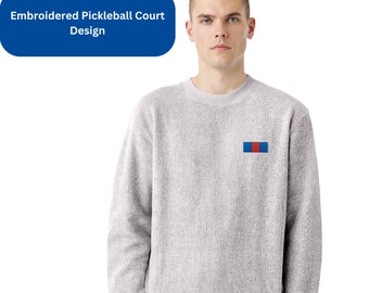 Felpa girocollo da uomo Nantucket con ricamo e grafica Pickleball Court Felpa ricamata Nantucket Island Pickleball Clothing