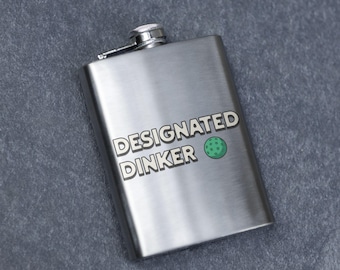 Fiaschetta da pickleball in acciaio inossidabile, regalo per gli appassionati di sport, fiaschetta da 6 once per giocatori di pickleball, regalo per gli amanti del pickleball, accessorio per pickleball