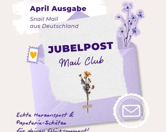 04-26 Snail Mail Briefclub | Postkarten & Sticker Set | Geschenk für Freundin | Papeterie Schätze | Überraschungspost | Journaling Self-Care