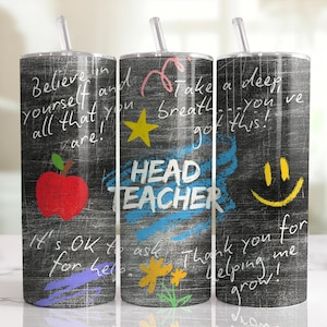 Diseño de vaso para director de escuela, envoltura para vaso para director de escuela, idea de regalo de agradecimiento, botella de agua para director de escuela, PNG, idea de regalo de promoción para director de escuela
