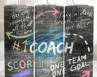 Coach Tumbler Wrap Sports Coach Tumbler Sublimation 20oz Coaching Water Bottle PNG Coach Appreciation Gift Football Coach Welcome Present