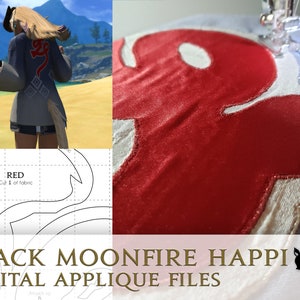 Black Moonfire Happi Appliqué Templates [Digital Download]