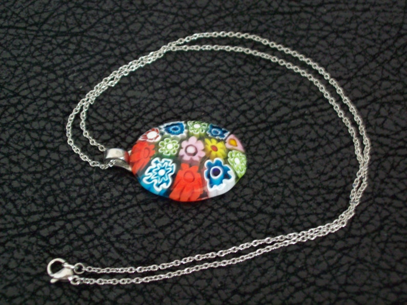 Vintage Fused Glass Daisy Pendant by Kari's image 4