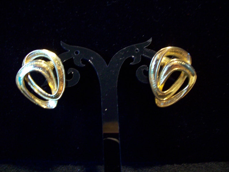 Vintage Golden Triangle Clip On Earrings image 4