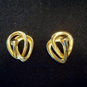 Vintage Golden Triangle Clip On Earrings image 3