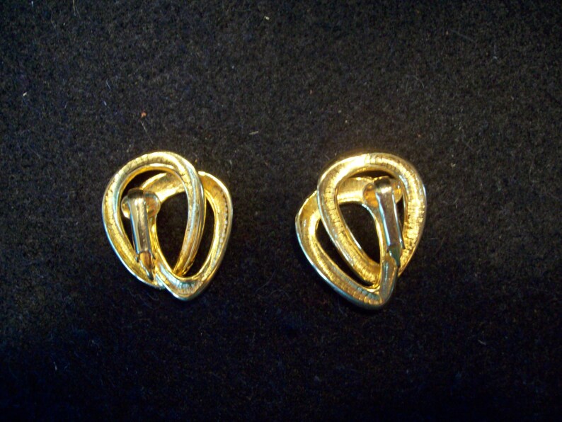 Vintage Golden Triangle Clip On Earrings image 3