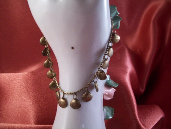 Vintage Tiny Shells Brass Bracelet - image 2