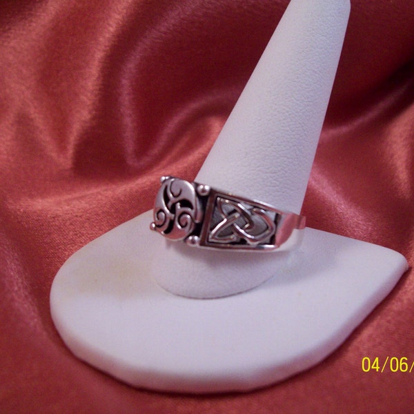 Vintage Mens' Celtic Knot Sterling Silver Ring FREE S\/H