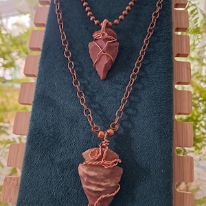Copper Wrapped Arrowhead Necklaces