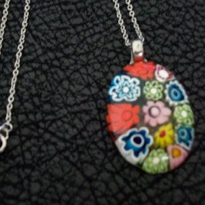 Vintage Fused Glass Daisy Pendant by Kari's image 1