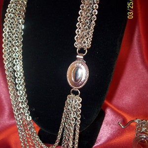 Vintage Silvertone Waterfall Demi Parure
