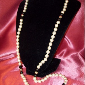 Noués à la main vintage en verre collier de perles